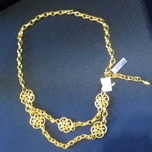 NORDSTORM gold tone chain statement belt